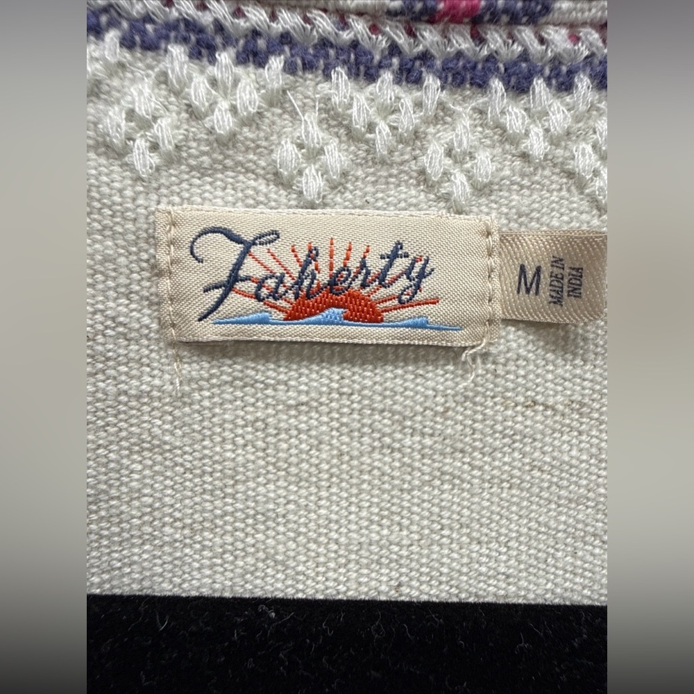 Faherty Baja Beach Tunic Dress in French Rose Baja Stripe Sz M Coastal Beachy - Picture 7 of 15